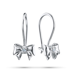 Серьги из серебра с бриллиантами э0601сг07171400 ЭПЛ Даймонд
