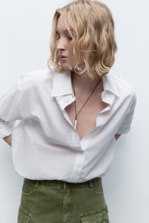 блузка женская Рубашка льняная с длинным рукавом Befree