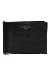 Кожаный зажим для денег Saint Laurent