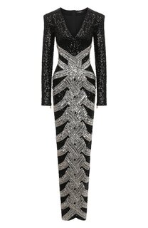 Платье с отделкой пайетками Balmain