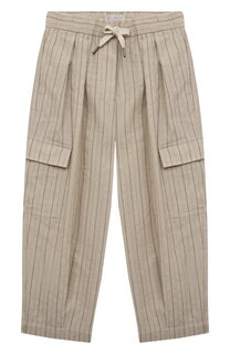 Брюки изо льна и хлопка Brunello Cucinelli