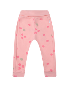 Розовые спортивные брюки с принтом &quot;яблоки&quot; Sanetta Kidswear