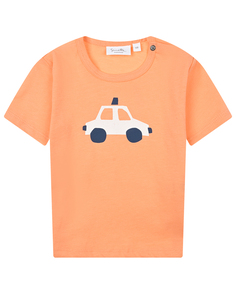 Оранжевая футболка с принтом &quot;машина&quot; Sanetta Kidswear