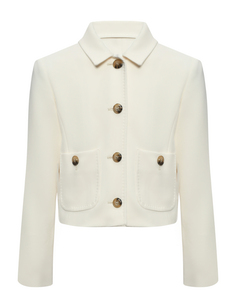 Пиджак белый однобортный на пуговицах Max&Co