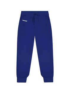 Синие спротивные брюки с белым лого Dsquared2