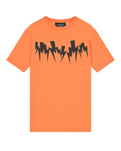 Оранжевая футболка с принтом &quot;молнии&quot; Neil Barrett