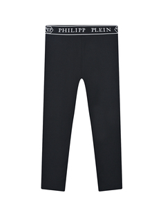 Черные леггинсы с лого на резинке Philipp Plein