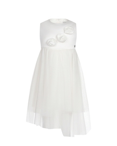 Белое платье с декором &quot;розы&quot; Ermanno Scervino