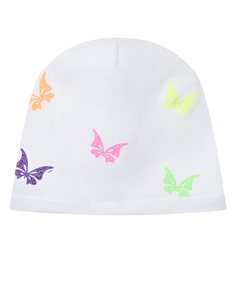 Белая шапка с принтом &quot;бабочки&quot; Catya