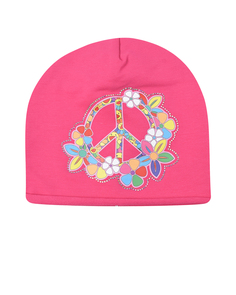 Шапка цвета фуксии с принтом &quot;Peace&quot; Catya