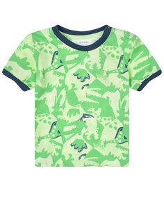 Зеленая футболка с принтом &quot;крокодилы&quot; Sanetta Kidswear