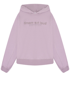 Сиреневая толстовка-худи с принтом &quot;Dream out loud&quot; Brunello Cucinelli