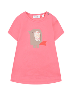 Розовая футболка с принтом &quot;птица&quot; Sanetta Kidswear