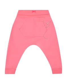 Розовые спортивные брюки с принтом &quot;кот-единорог&quot; Sanetta Kidswear