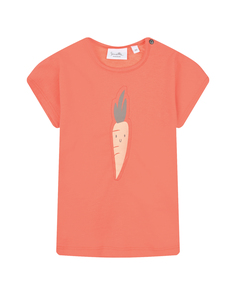 Оранжевая футболка с принтом &quot;морковь&quot; Sanetta Kidswear