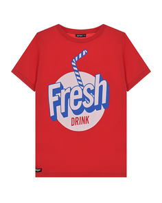 Красная футболка с принтом &quot;Fresh drink&quot; Yporque