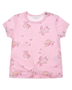 Розовая футболка с принтом &quot;морские черепахи&quot; Sanetta Kidswear