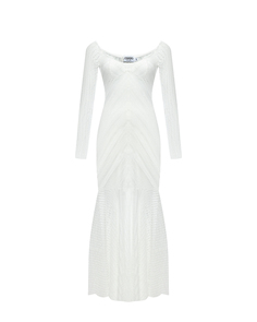 Платье из фактурной ткани, белое Charo Ruiz
