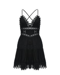 Мини-платье с кружевными вставками, черное Charo Ruiz