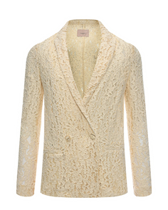 Жакет кружевной двубортный, кремовый TWINSET