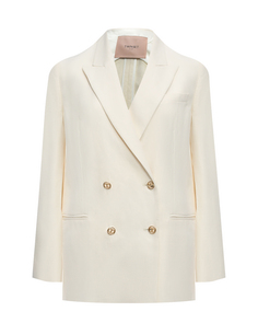 Двубортный льняной жакет, кремовый TWINSET