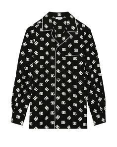 Рубашка со сплошным лого, черная Dolce&Gabbana