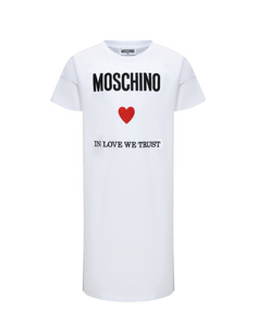 Платье-футболка с принтом &quot;In love we trust&quot; Moschino