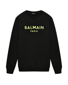 Свитшот с неоновым лого, черный Balmain