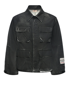 Джинсовая куртка с накладными карманами, черная No. 21