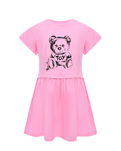 Платье с принтом &quot;медвежонок&quot;, розовое Moschino