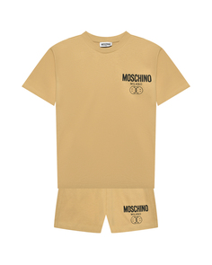Комплект: футболка и бермуды, бежевый Moschino