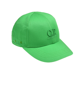 Бейсболка с вышитым лого в тон, зеленая CP Company