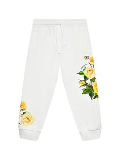 Спортивные брюки с принтом &quot;желтые розы&quot; Dolce&Gabbana
