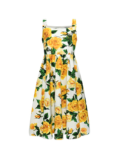 Платье со сплошным принтом &quot;желтые розы&quot; Dolce&Gabbana