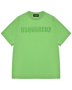 Футболка с лого в тон, зеленая Dsquared2
