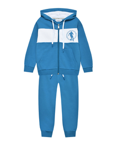 Спортивный костюм куртка с принтом футболиста + брюки, голубой Bikkembergs