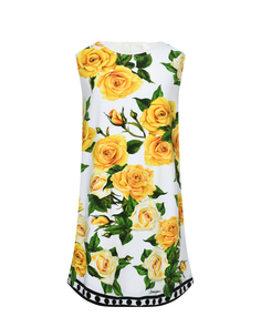 Платье со сплошным принтом &quot;желтые розы&quot; Dolce&Gabbana