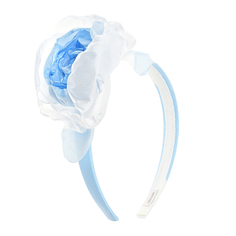 Бело-голубой ободок с аппликацией &quot;цветок&quot; Monnalisa