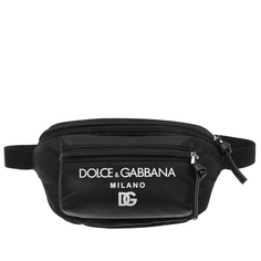 Черная сумка-пояс с лого, 20x15x7 см Dolce&Gabbana