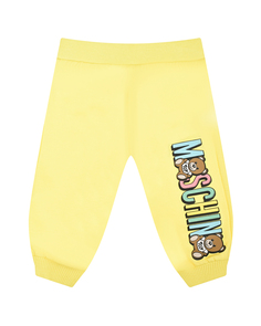 Желтые спортивные брюки с лого Moschino
