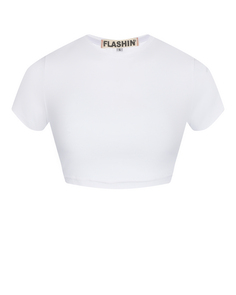 Укороченная белая футболка Flashin