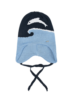 Голубая шапка с декором &quot;дельфин&quot; Il Trenino