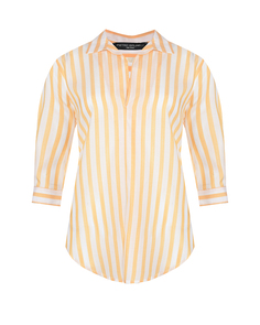 Рубашка в бело-желтую полоску Pietro Brunelli