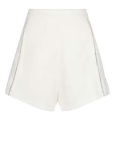 Белые льняные шорты со стразами Forte dei Marmi Couture