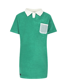 Зеленое платье с белым воротником Yporque