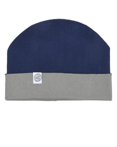 Синяя шапка с серым отворотом Chobi