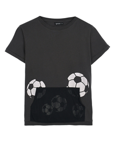 Темно-серая футболка с карманом-кенгуру Yporque
