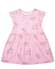 Розовое платье с принтом &quot;морские черепахи&quot; Sanetta Kidswear