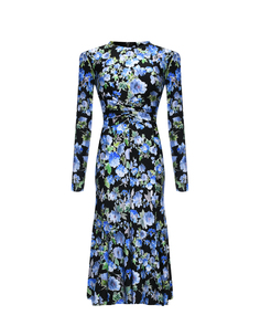 Платье миди, синий цветочный принт Philosophy Di Lorenzo Serafini
