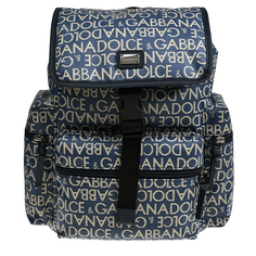 Рюкзак жаккард сплошной логотип, тёмно-синий Dolce&Gabbana